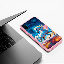 Чехол iPhone XS Max матовый Космический скакун, цвет: 3D-баблгам — фото 2