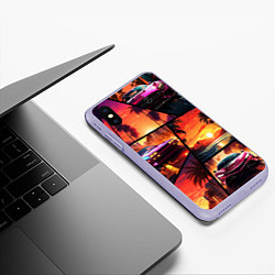 Чехол iPhone XS Max матовый GTA style art, цвет: 3D-светло-сиреневый — фото 2