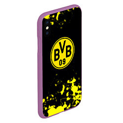 Чехол iPhone XS Max матовый Borussia краски жёлтые, цвет: 3D-фиолетовый — фото 2