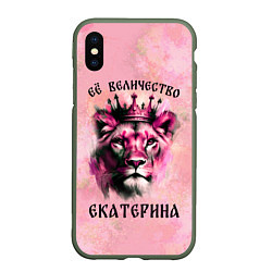 Чехол iPhone XS Max матовый Её величество Екатерина - львица