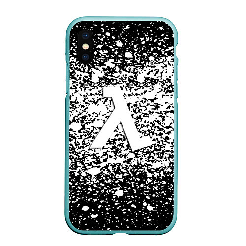 Чехол iPhone XS Max матовый Half life splash white / 3D-Мятный – фото 1