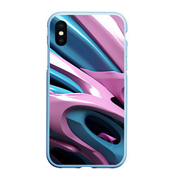 Чехол iPhone XS Max матовый Пластичная абстракция, цвет: 3D-голубой