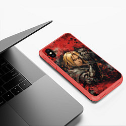 Чехол iPhone XS Max матовый Edward Elric - Fullmetal Alchemist, цвет: 3D-красный — фото 2