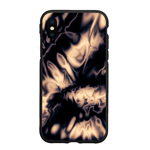 Чехол iPhone XS Max матовый Абстракция шёлк / 3D-Черный – фото 1