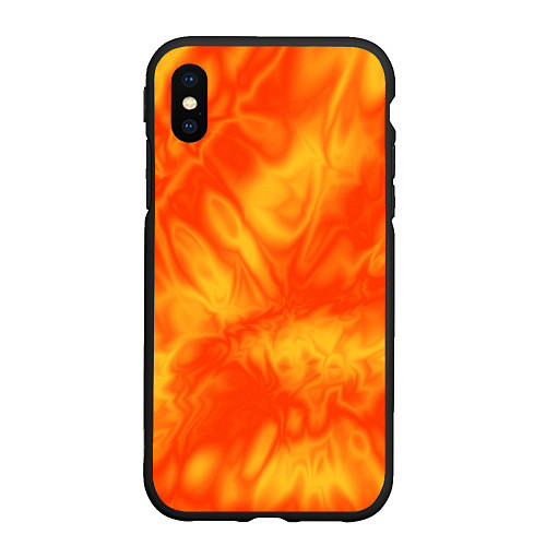 Чехол iPhone XS Max матовый Солнечный огонь абстракция / 3D-Черный – фото 1