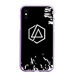 Чехол iPhone XS Max матовый Linkin park краски текстура рок