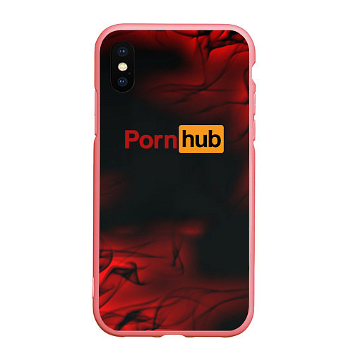 Чехол iPhone XS Max матовый Porn hub fire / 3D-Баблгам – фото 1