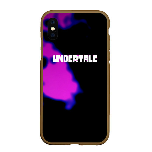 Чехол iPhone XS Max матовый Undertale neon splash / 3D-Коричневый – фото 1