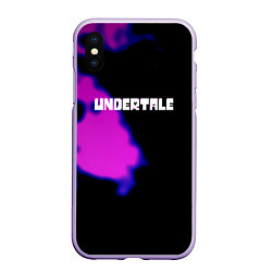 Чехол iPhone XS Max матовый Undertale neon splash, цвет: 3D-светло-сиреневый