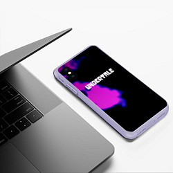 Чехол iPhone XS Max матовый Undertale neon splash, цвет: 3D-светло-сиреневый — фото 2