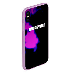 Чехол iPhone XS Max матовый Undertale neon splash, цвет: 3D-сиреневый — фото 2