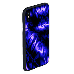 Чехол iPhone XS Max матовый Абстракция чёрно-синий шёлк, цвет: 3D-черный — фото 2