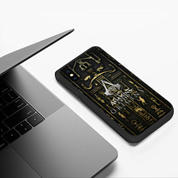 Чехол iPhone XS Max матовый Assassins истоки иероглифы, цвет: 3D-черный — фото 2