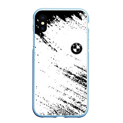 Чехол iPhone XS Max матовый BMW краски текстура брызги, цвет: 3D-голубой