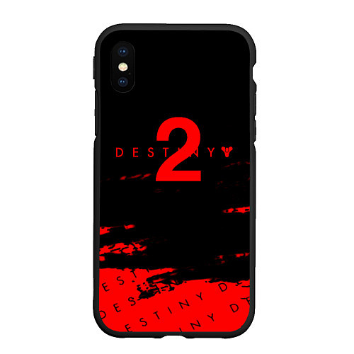 Чехол iPhone XS Max матовый Destiny 2 краски надписи / 3D-Черный – фото 1