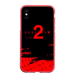 Чехол iPhone XS Max матовый Destiny 2 краски надписи, цвет: 3D-красный