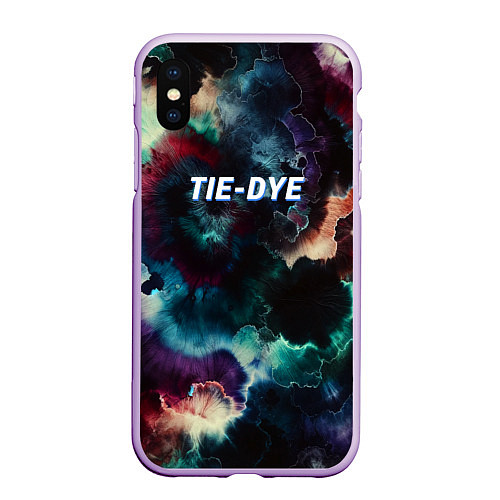 Чехол iPhone XS Max матовый Tie - dye / 3D-Сиреневый – фото 1