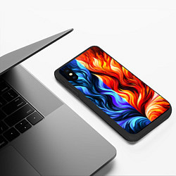 Чехол iPhone XS Max матовый Два огня, цвет: 3D-черный — фото 2