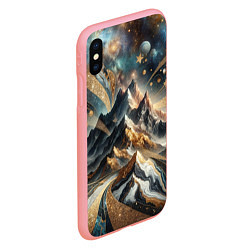 Чехол iPhone XS Max матовый Золотые горы, цвет: 3D-баблгам — фото 2