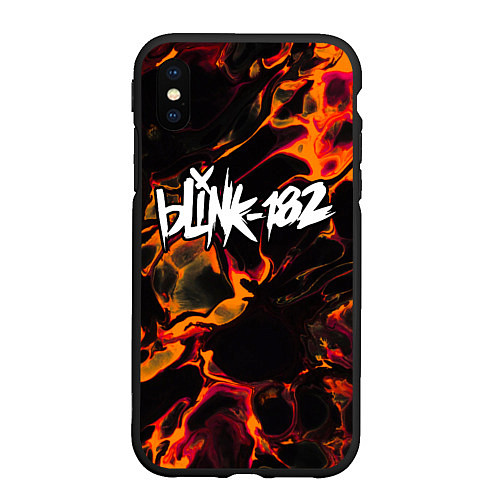 Чехол iPhone XS Max матовый Blink 182 red lava / 3D-Черный – фото 1