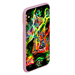 Чехол iPhone XS Max матовый Хамелеон и стихии, цвет: 3D-розовый — фото 2