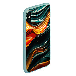 Чехол iPhone XS Max матовый Вязкая объемная текстура, цвет: 3D-мятный — фото 2