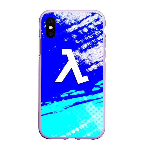 Чехол iPhone XS Max матовый Half life cold steel / 3D-Сиреневый – фото 1