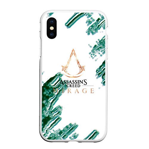 Чехол iPhone XS Max матовый Assasins creed mirage game pattern / 3D-Белый – фото 1