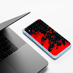 Чехол iPhone XS Max матовый Destiny краски надписи текстура, цвет: 3D-голубой — фото 2