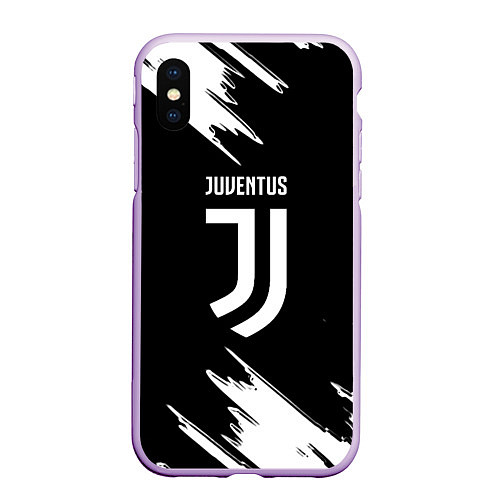 Чехол iPhone XS Max матовый Juventus краски текстура / 3D-Сиреневый – фото 1