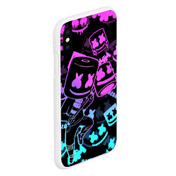 Чехол iPhone XS Max матовый Marshmello neon pattern, цвет: 3D-белый — фото 2