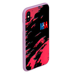 Чехол iPhone XS Max матовый NBA краски текстура, цвет: 3D-сиреневый — фото 2