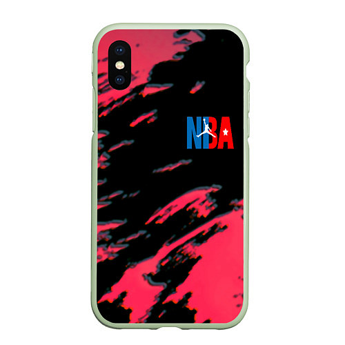 Чехол iPhone XS Max матовый NBA краски текстура / 3D-Салатовый – фото 1