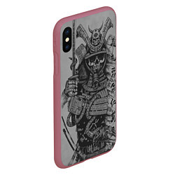 Чехол iPhone XS Max матовый Demonic samurai, цвет: 3D-малиновый — фото 2