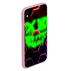 Чехол iPhone XS Max матовый Монстр из неона, цвет: 3D-розовый — фото 2