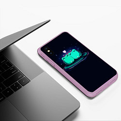 Чехол iPhone XS Max матовый Любовь жабок, цвет: 3D-сиреневый — фото 2