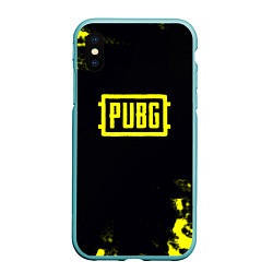 Чехол iPhone XS Max матовый Pubg краски абстракция, цвет: 3D-мятный