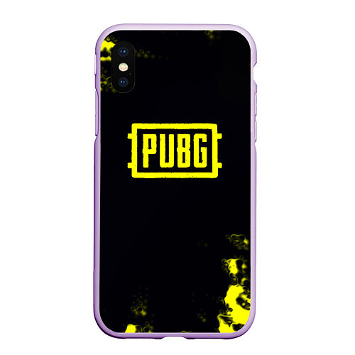 Чехол iPhone XS Max матовый Pubg краски абстракция / 3D-Сиреневый – фото 1