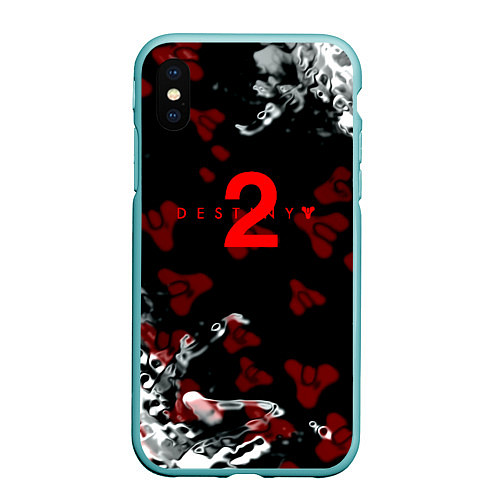 Чехол iPhone XS Max матовый Destiny pattern game / 3D-Мятный – фото 1