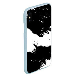 Чехол iPhone XS Max матовый Чёрнобелые краски, цвет: 3D-голубой — фото 2