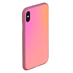 Чехол iPhone XS Max матовый Розово-желтый градиент, цвет: 3D-малиновый — фото 2