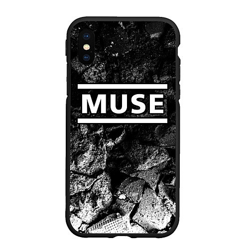 Чехол iPhone XS Max матовый Muse black graphite / 3D-Черный – фото 1