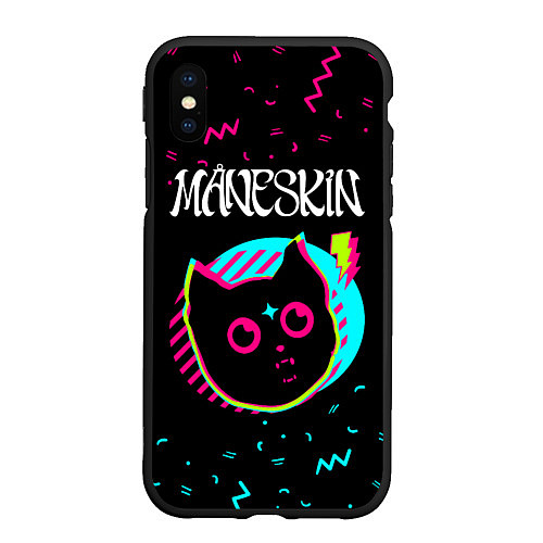 Чехол iPhone XS Max матовый Maneskin - rock star cat / 3D-Черный – фото 1