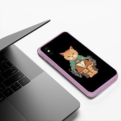 Чехол iPhone XS Max матовый Anime cat, цвет: 3D-сиреневый — фото 2