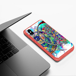 Чехол iPhone XS Max матовый Сплетенные круги Инь Ян, цвет: 3D-красный — фото 2