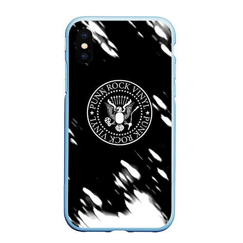 Чехол iPhone XS Max матовый Ramones краски / 3D-Голубой – фото 1