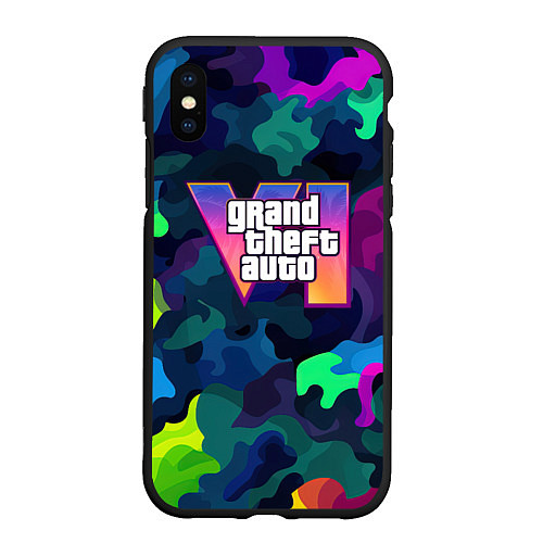 Чехол iPhone XS Max матовый Gta logo bright / 3D-Черный – фото 1