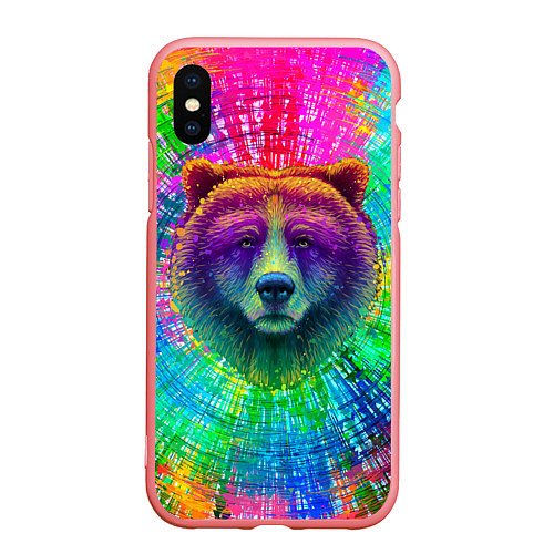Чехол iPhone XS Max матовый Цветной медведь / 3D-Баблгам – фото 1