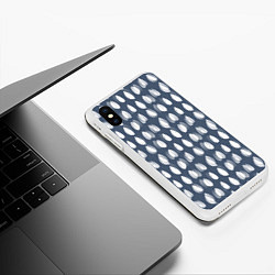 Чехол iPhone XS Max матовый Падающие капли воды, цвет: 3D-белый — фото 2