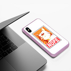 Чехол iPhone XS Max матовый Nope - cat, цвет: 3D-сиреневый — фото 2